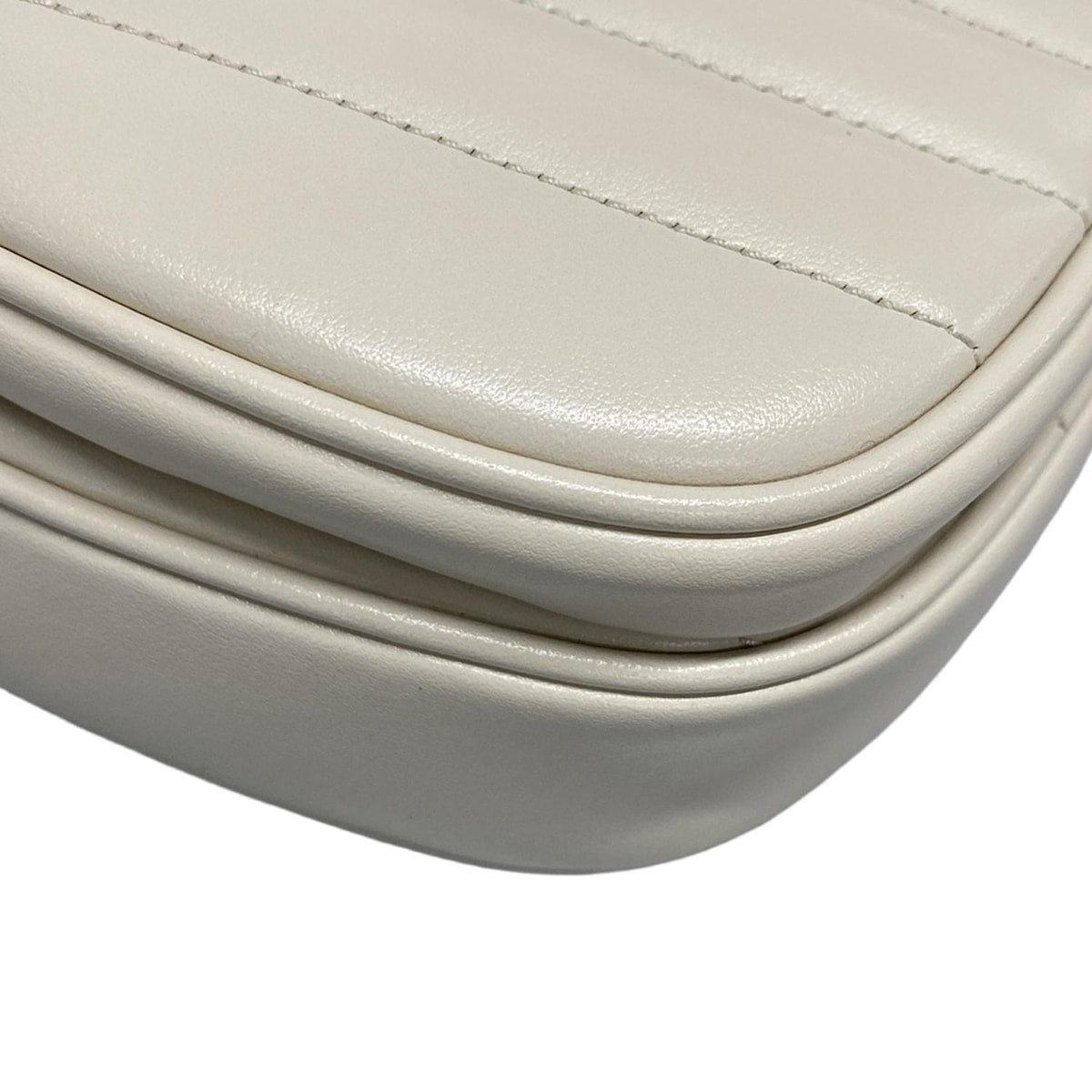 PRE-OWNED GG White Leather Interlocking G Shoulder Bag