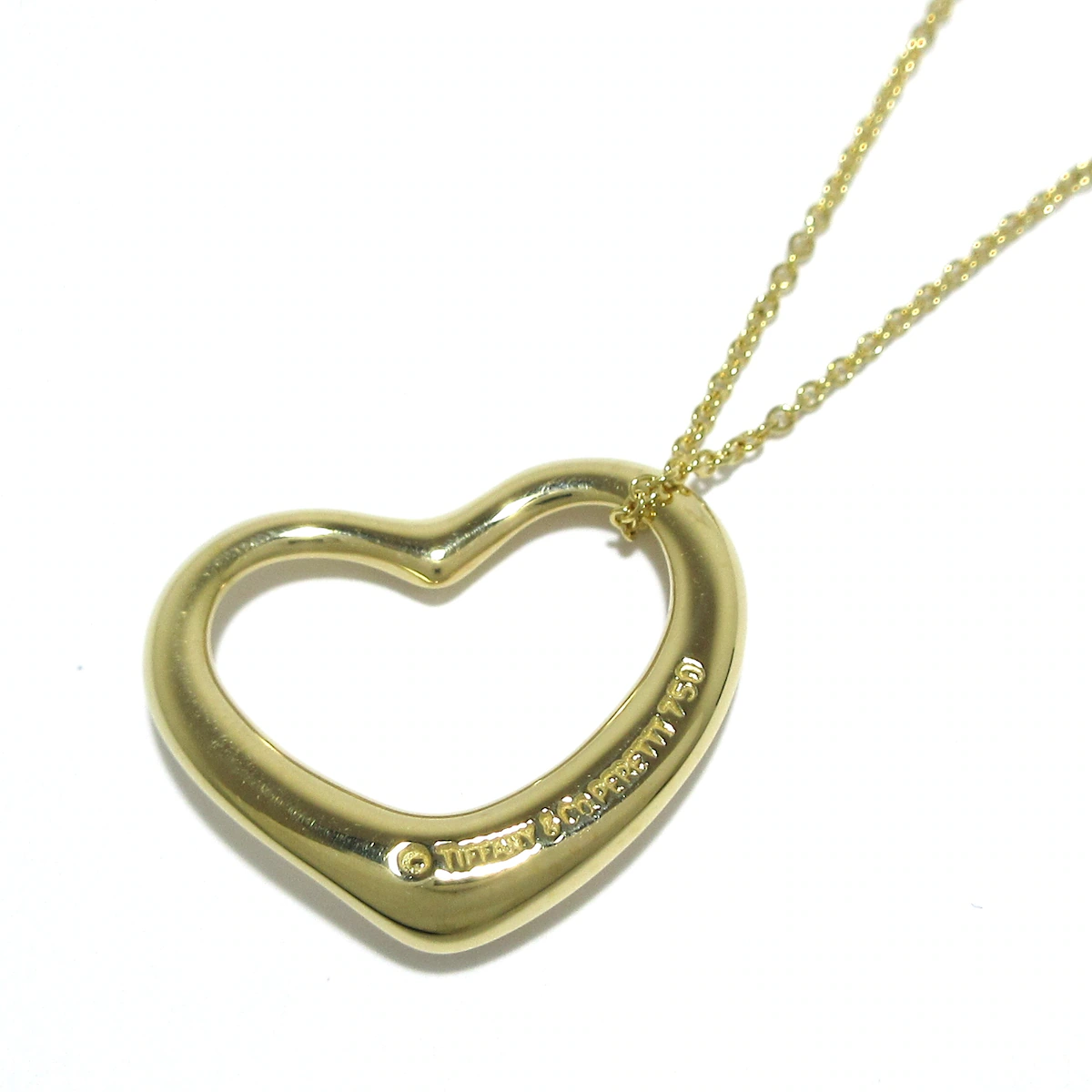 PRE-OWNED  Open Heart Necklace 18K Yellow Gold