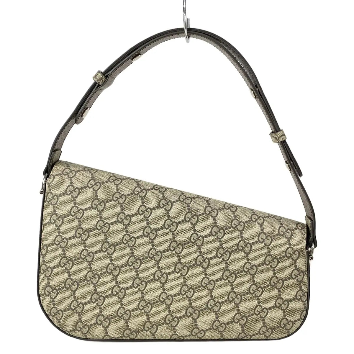 Bolso de hombro asimétrico GG Supreme Canvas Horsebit 1955 de segunda mano