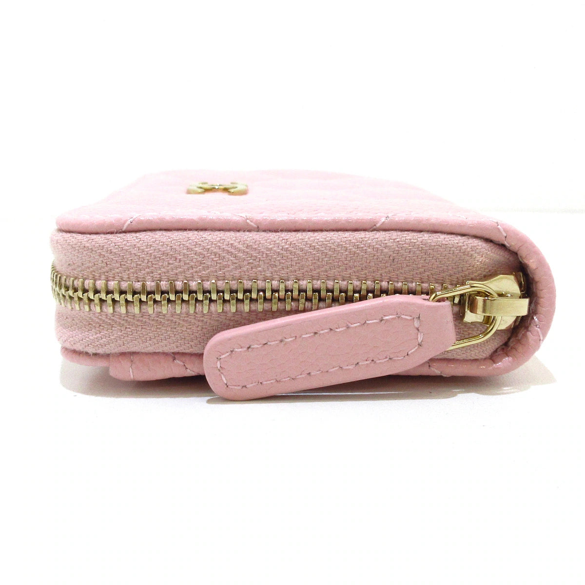 PRE-OWNED CC Light Pink Caviar Skin Classic Zip Coin Purse