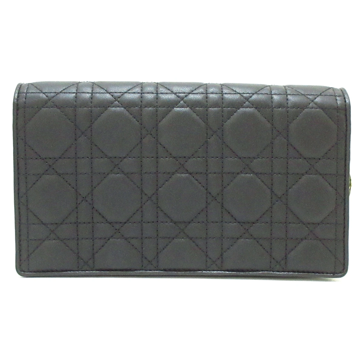 Cartera Lady Dior de segunda mano con cadena, bolso bandolera de piel de cordero negra