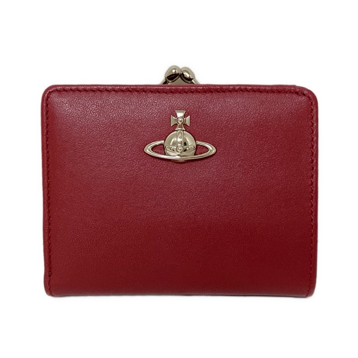 PRE-OWNED VW Bifold Wallet Bordeaux Leather