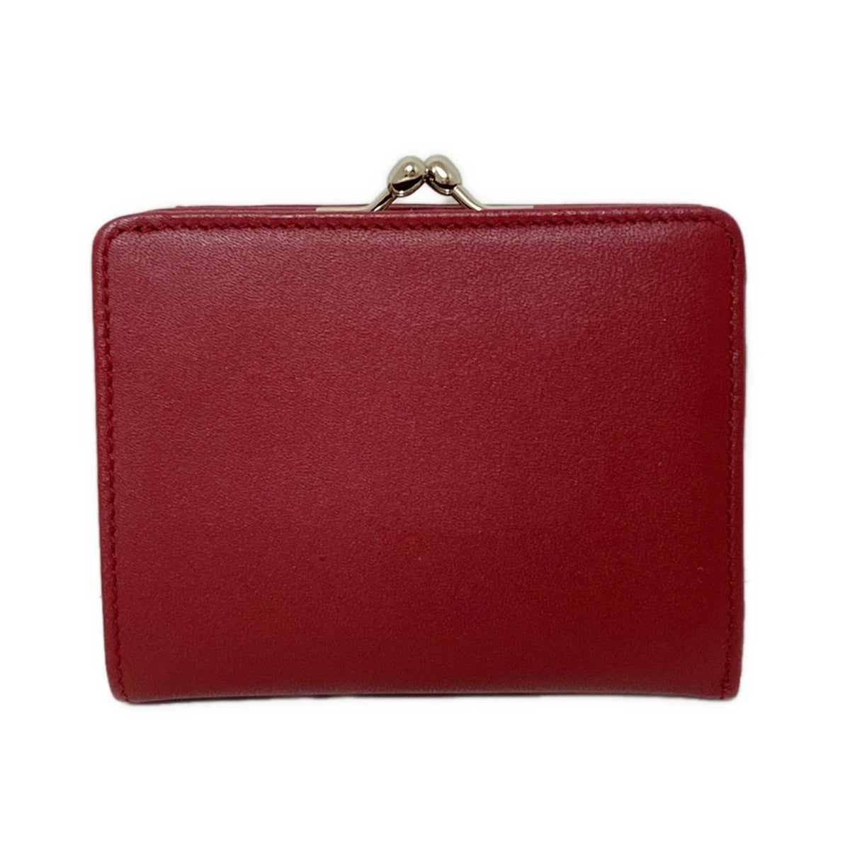PRE-OWNED VW Bifold Wallet Bordeaux Leather