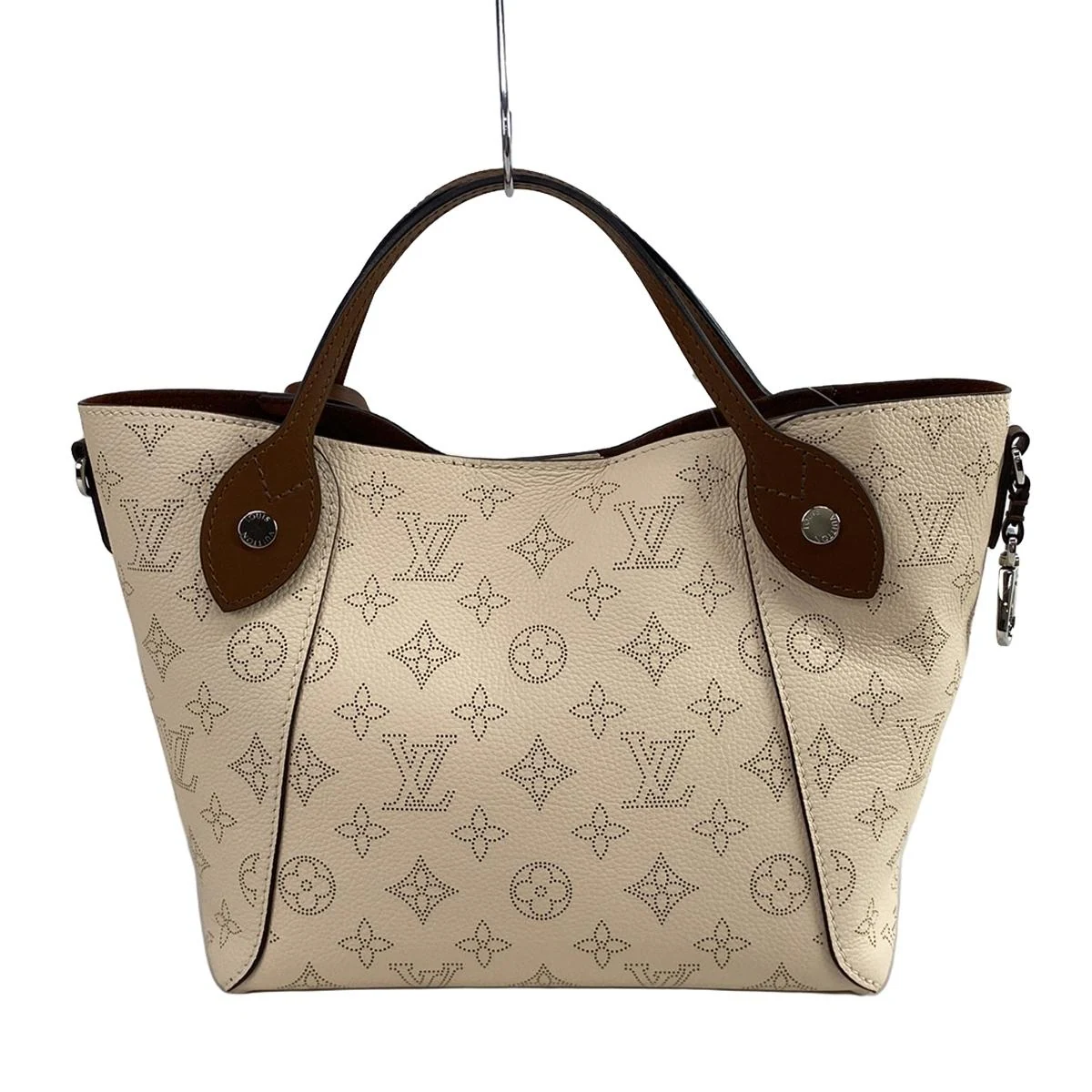 PRE-OWNED LV Mahina PM Creme Mahina Calf Leather Tote Bag