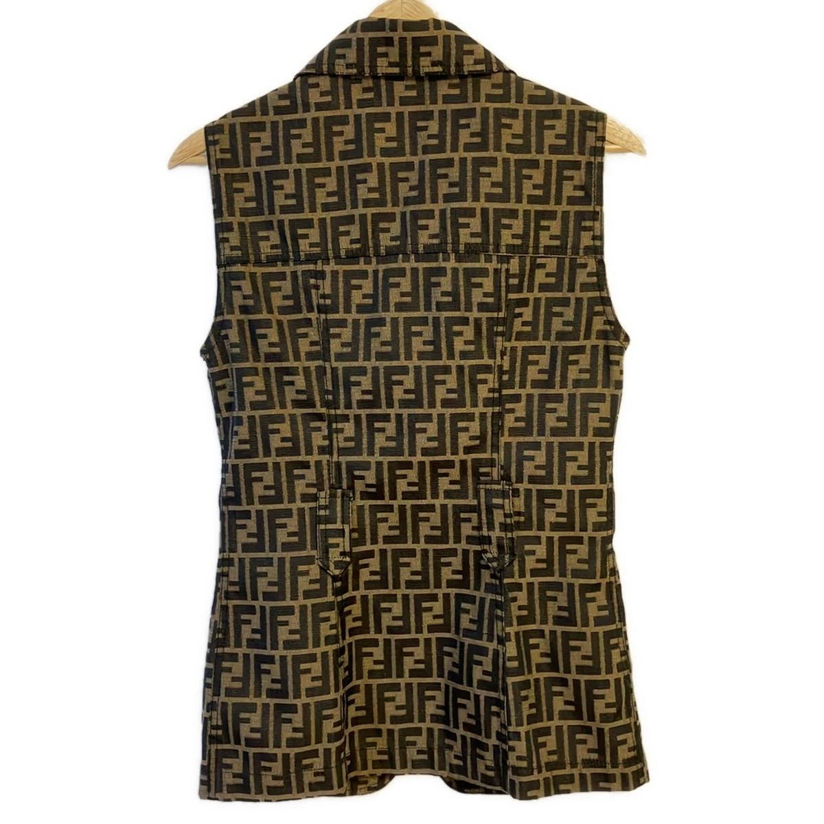 PRE-OWNED Black Brown Women's Jeans Vest