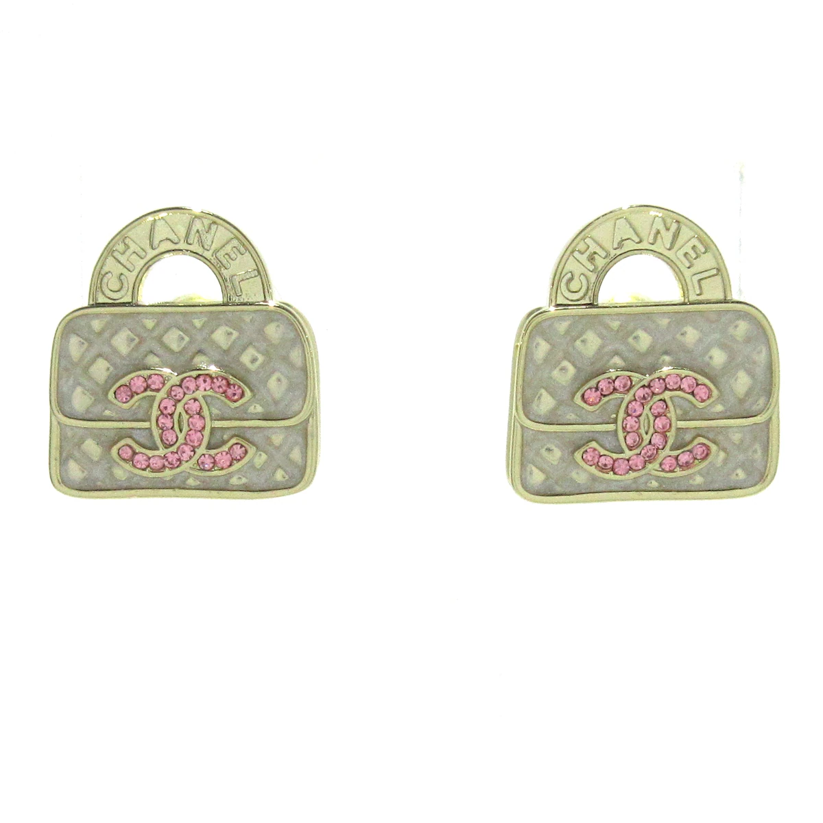 Pendientes CC Coco dorados, blancos y rosas de segunda mano