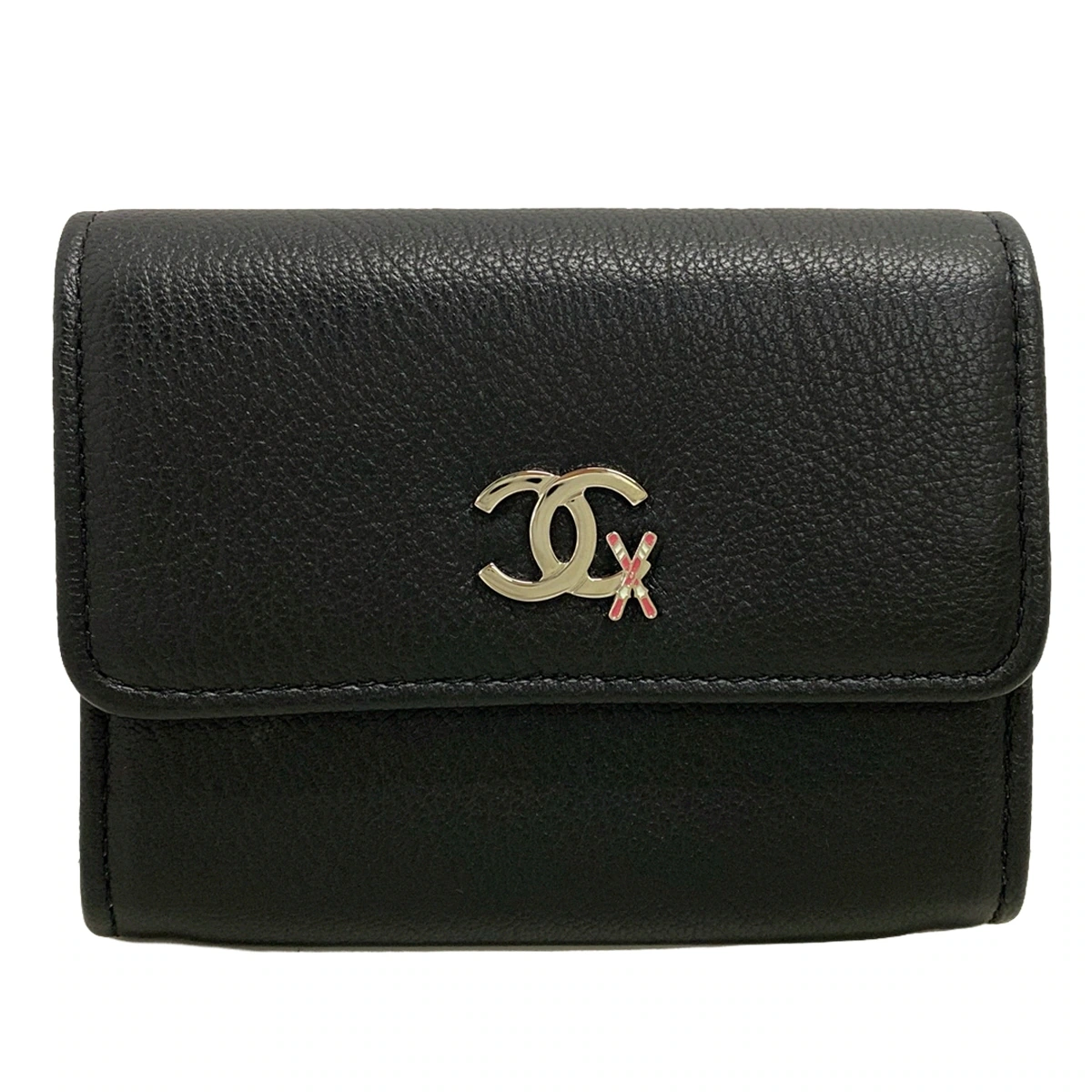 Estuche para tarjetas de esquí CC de cuero negro USADO