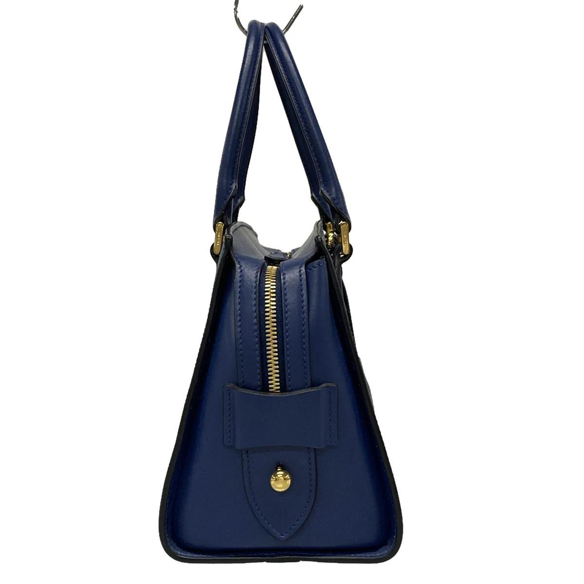 PRE-OWNED Navy Saffiano Leather Shoulder Bag