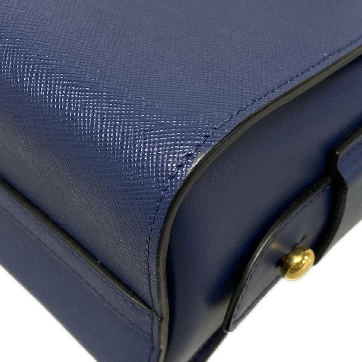 Bolso de hombro de piel saffiano azul marino USADO