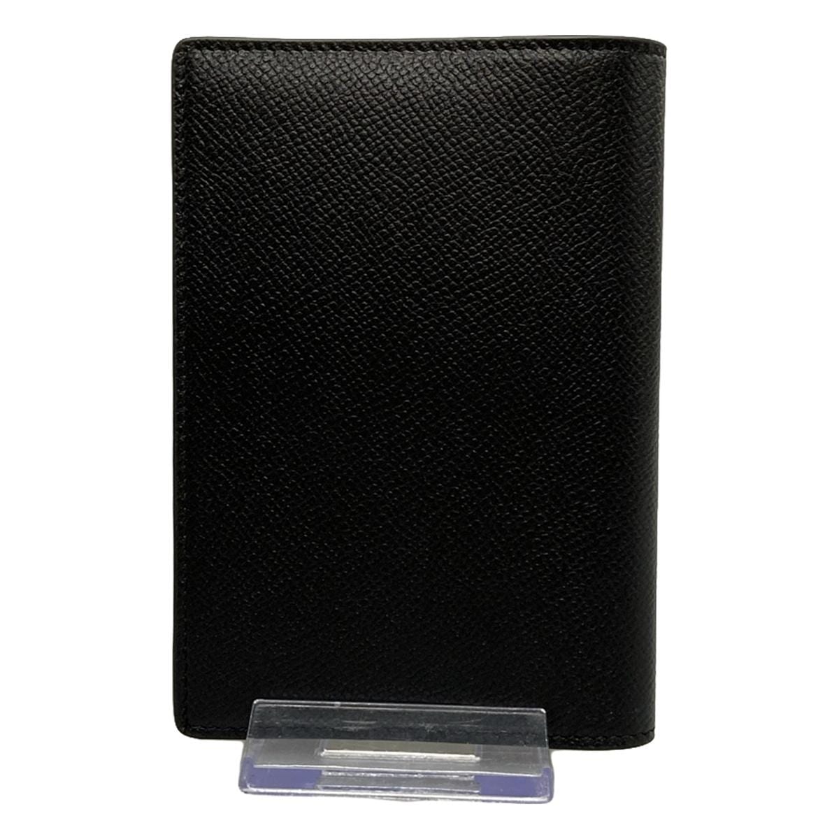 PRE-OWNED Passport Holder Accessory Case Black Calfskin