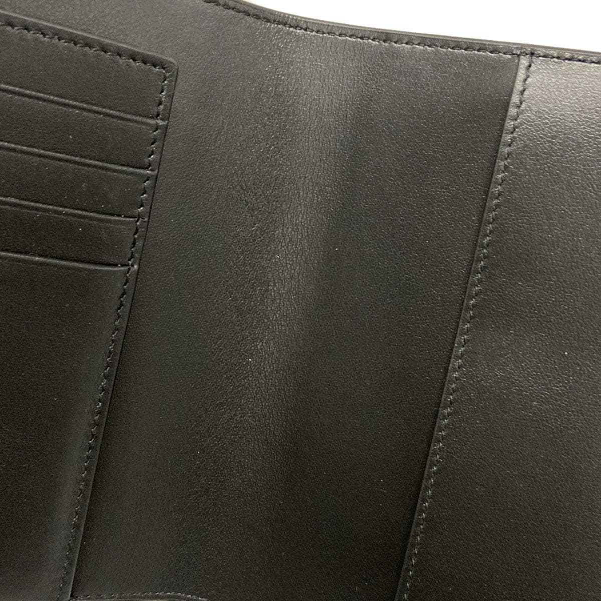 PRE-OWNED Passport Holder Accessory Case Black Calfskin