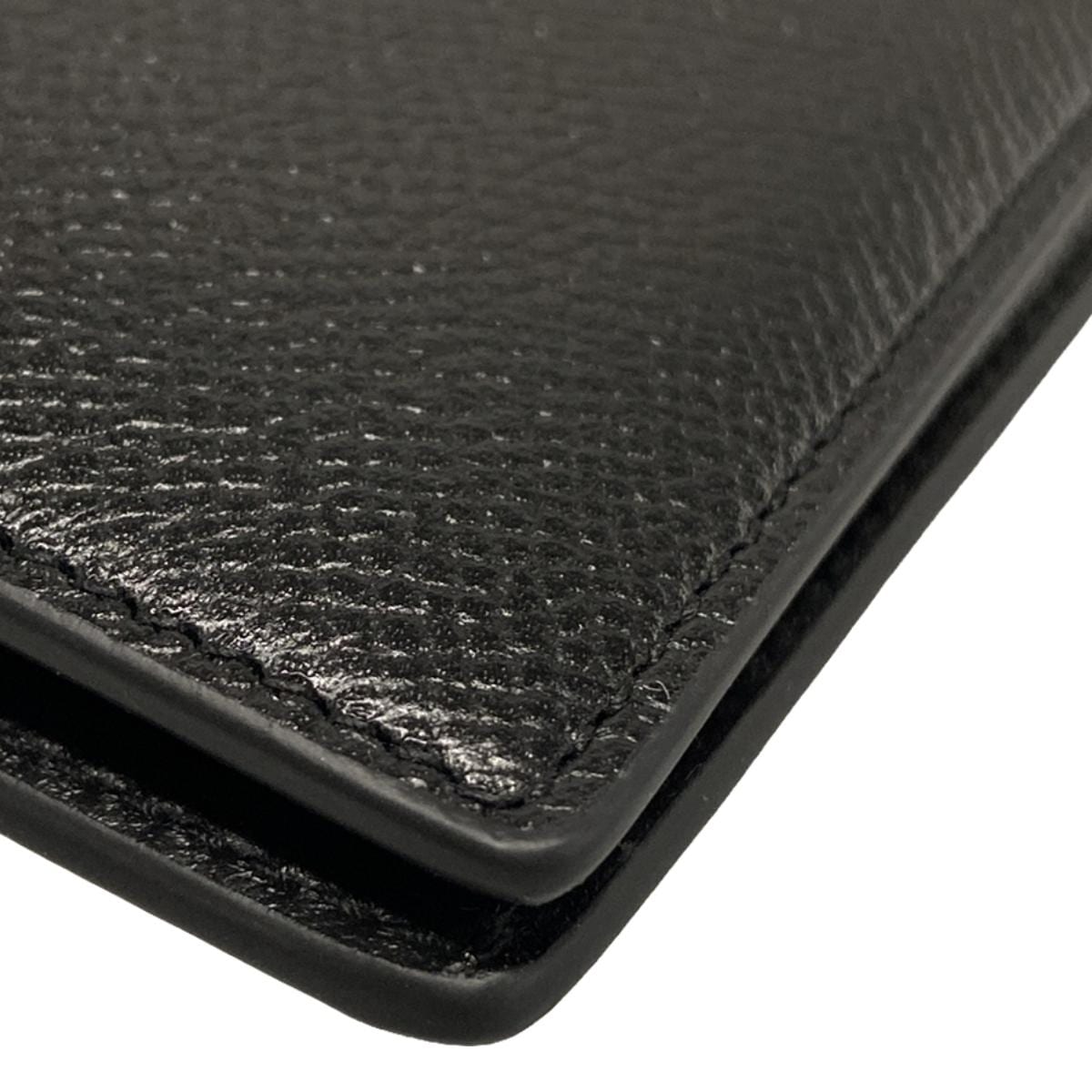 PRE-OWNED Passport Holder Accessory Case Black Calfskin