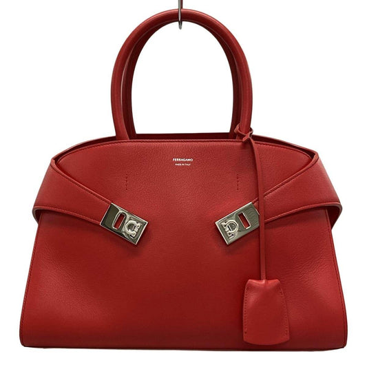 PRE-OWNED Hug Red Calf Leather Shoulder Bag