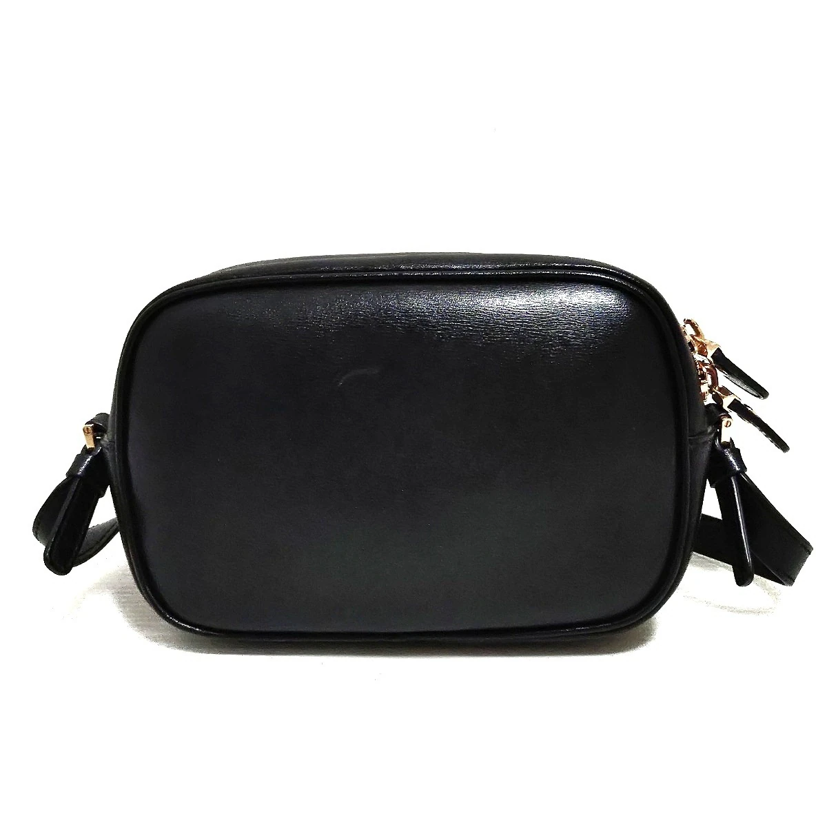 BOLSO DE HOMBRO SF GANCIO CITY DE SEGUNDA MANO EN PIEL NEGRA Y DOBLE