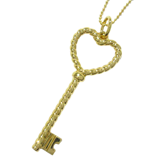 PRE-OWNED Twisted heart key 18K Yellow Gold Necklace