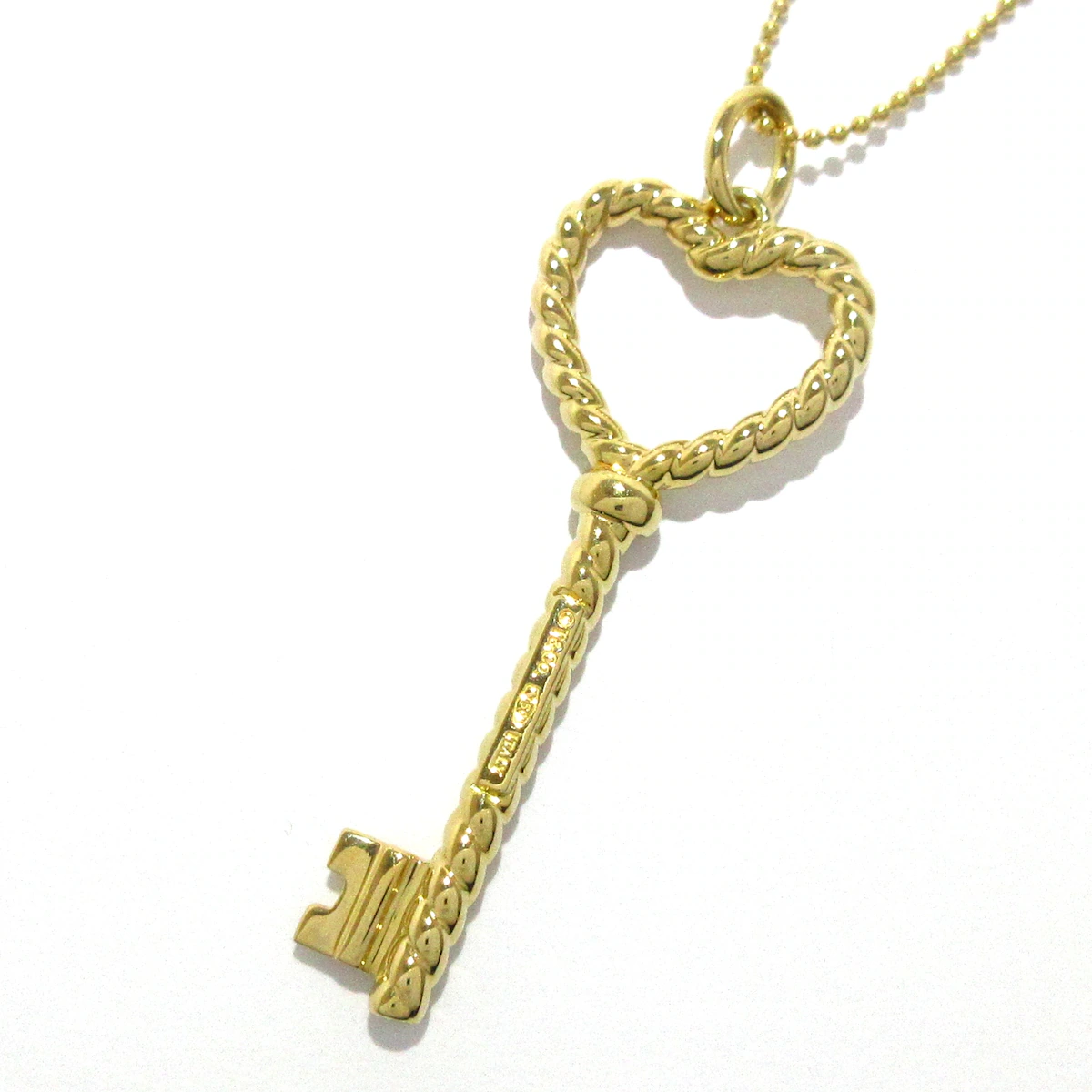 PRE-OWNED Twisted heart key 18K Yellow Gold Necklace