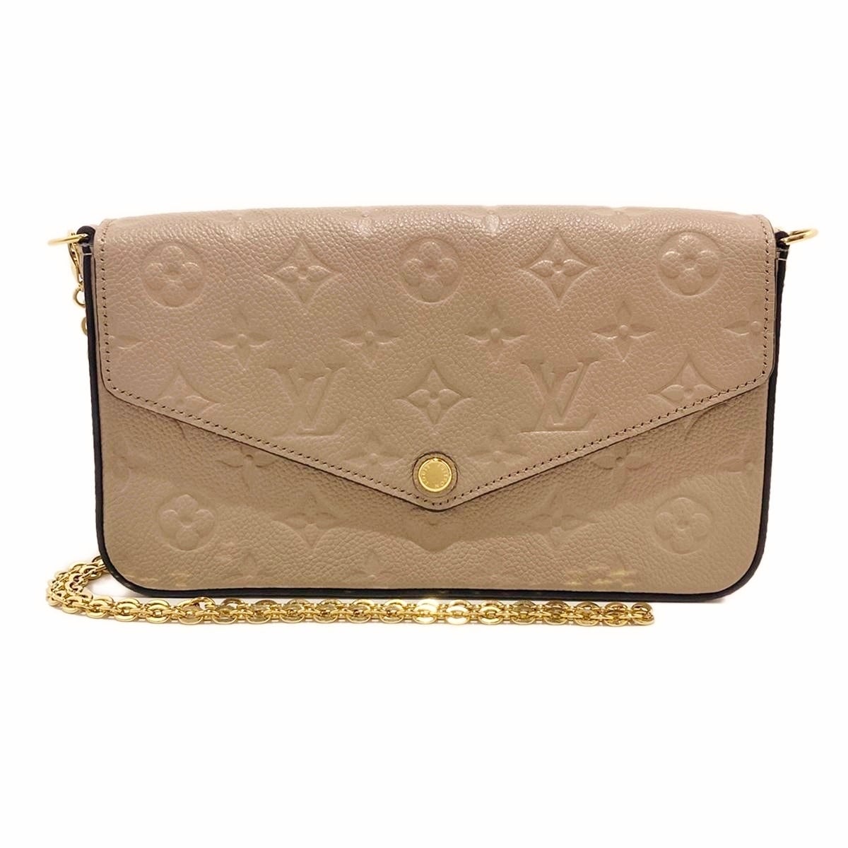 PRE-OWNED LV Pochette Felice Monogram Empreinte Tourterelle Crossbody Bag