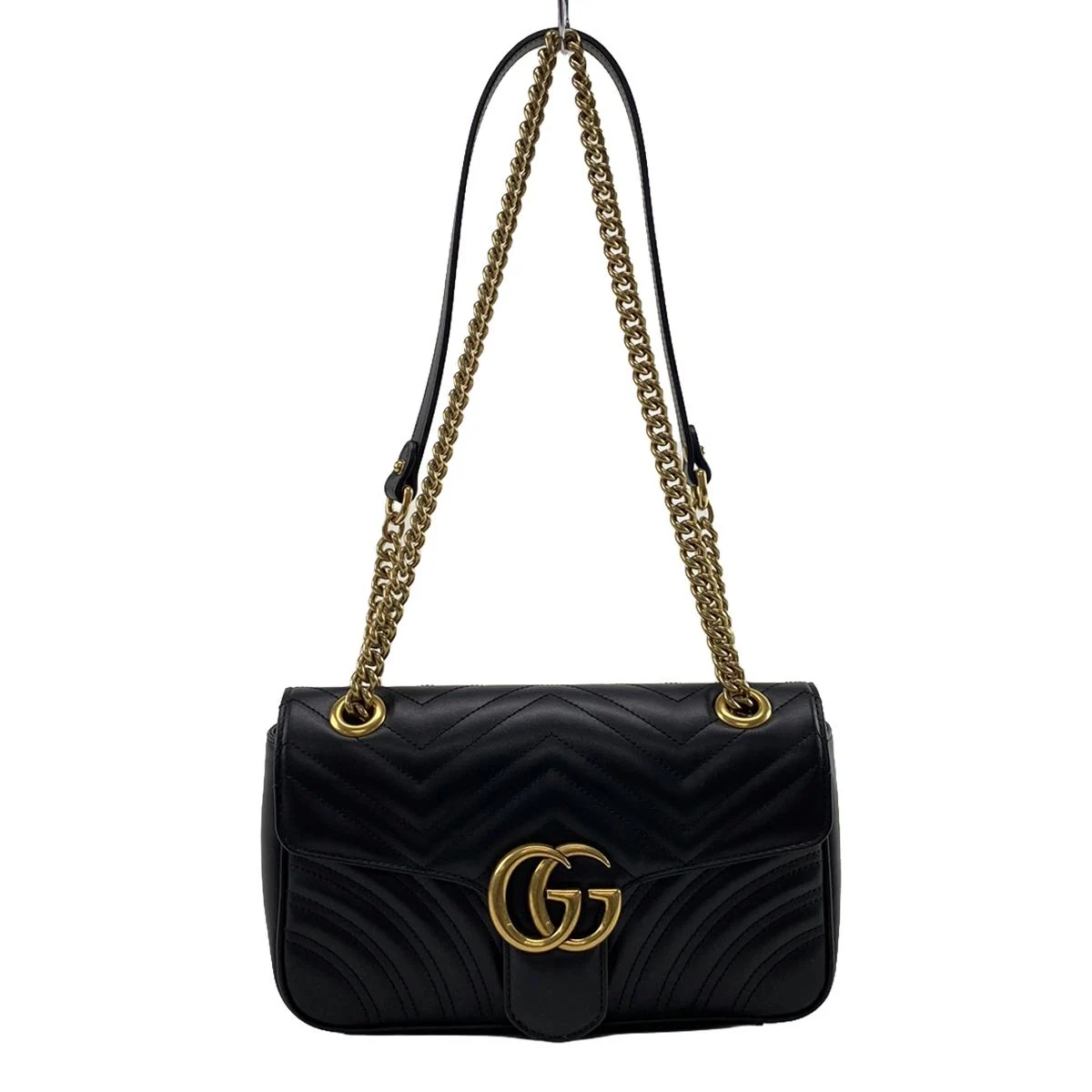 Bolso de hombro pequeño con acolchado GG Marmont Matelasse negro GG USADO