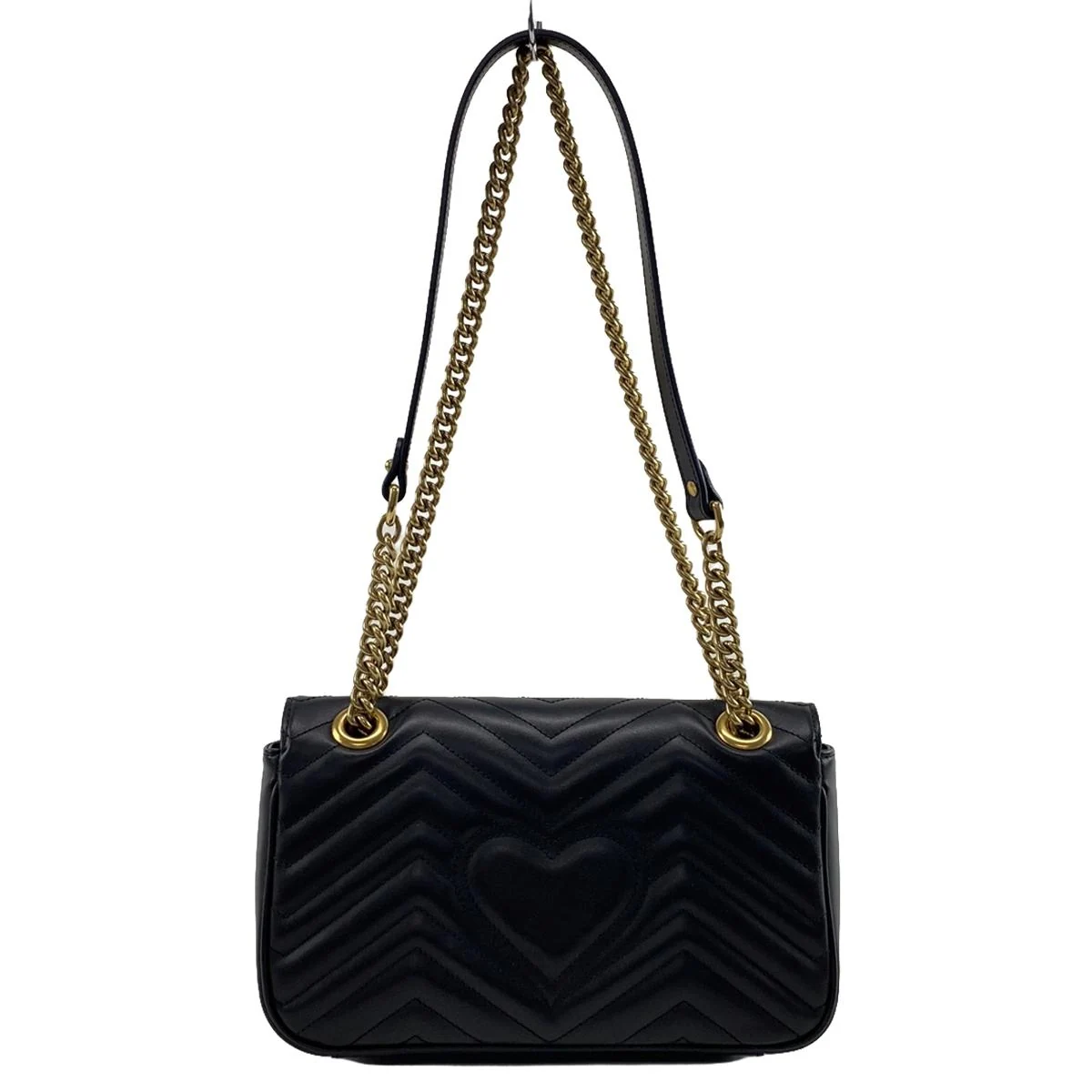 Bolso de hombro pequeño con acolchado GG Marmont Matelasse negro GG USADO