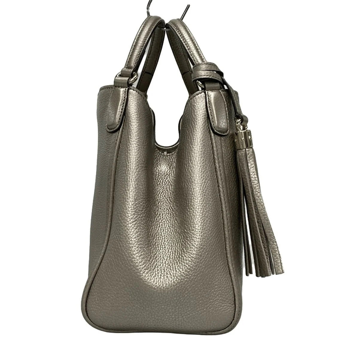 Bolso de mano de piel plateada GG Soho de segunda mano