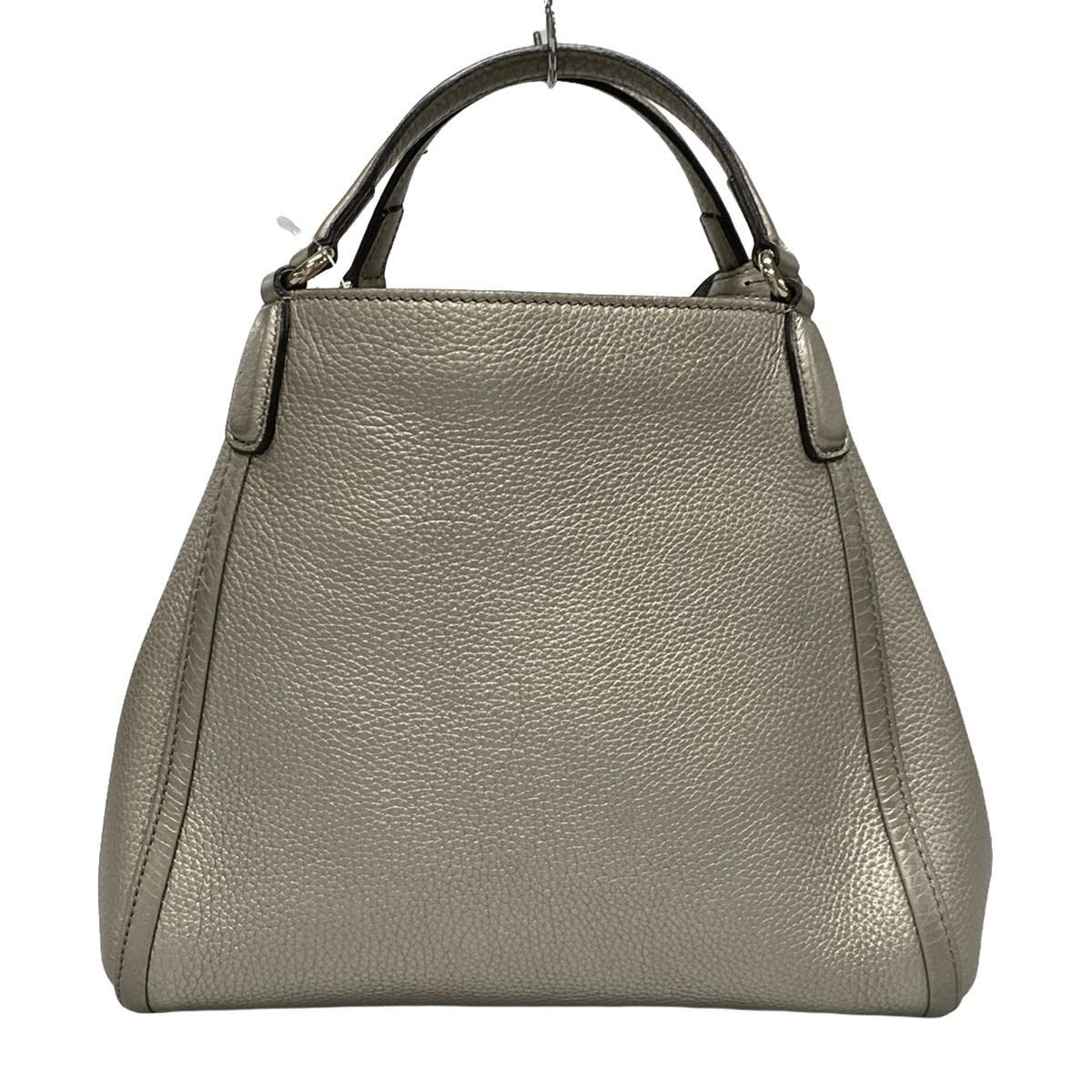 PRE-OWNED GG Soho Silver Leather Tote Bag