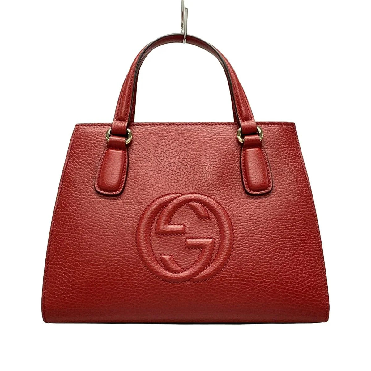 Bolso de mano de piel roja entrelazada GG Soho de segunda mano