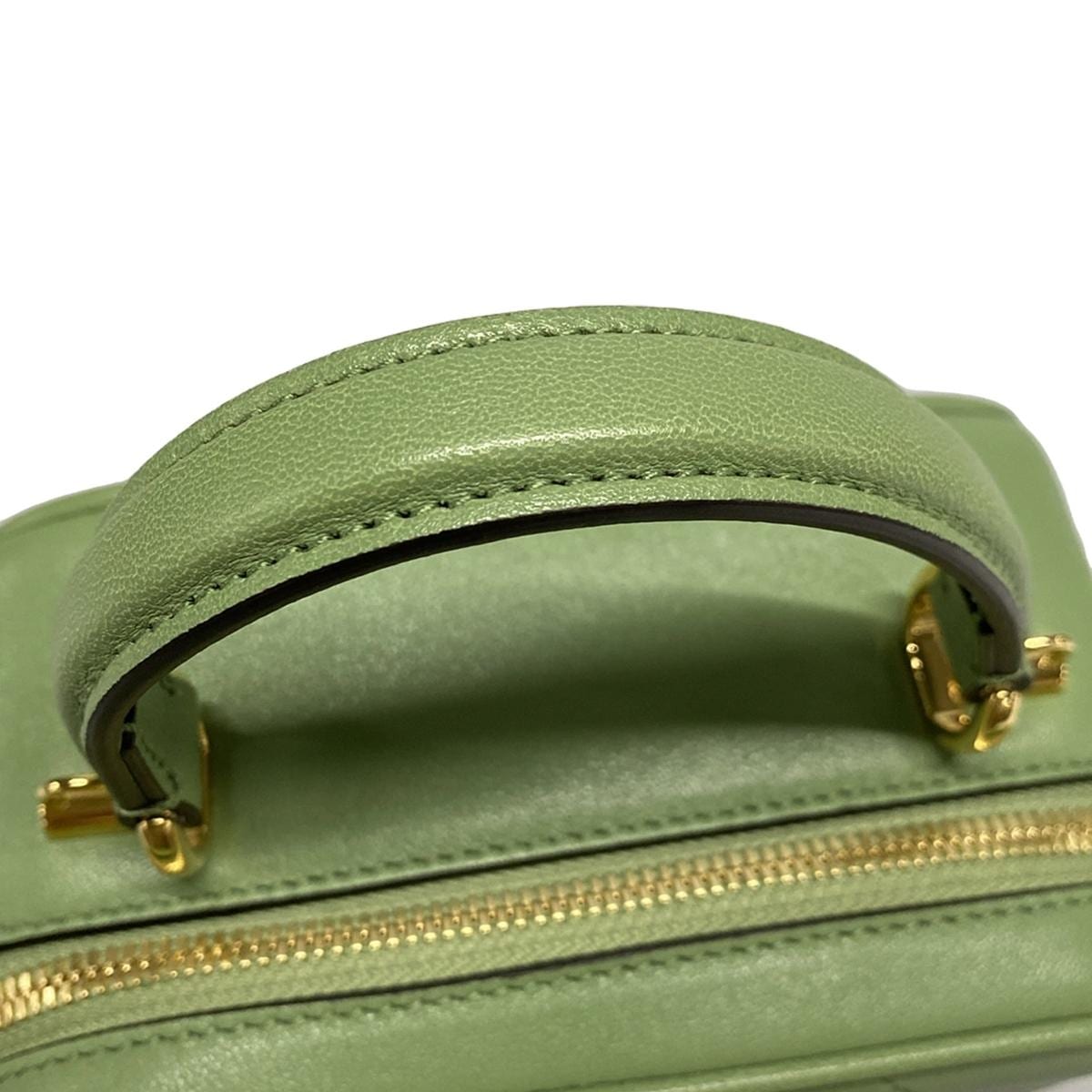 PRE-OWNED GG Blondie Small Top Handle Bag Light Green Leather