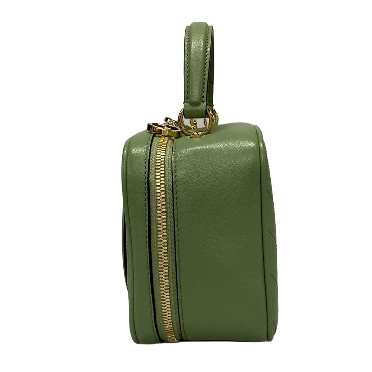 PRE-OWNED GG Blondie Small Top Handle Bag Light Green Leather