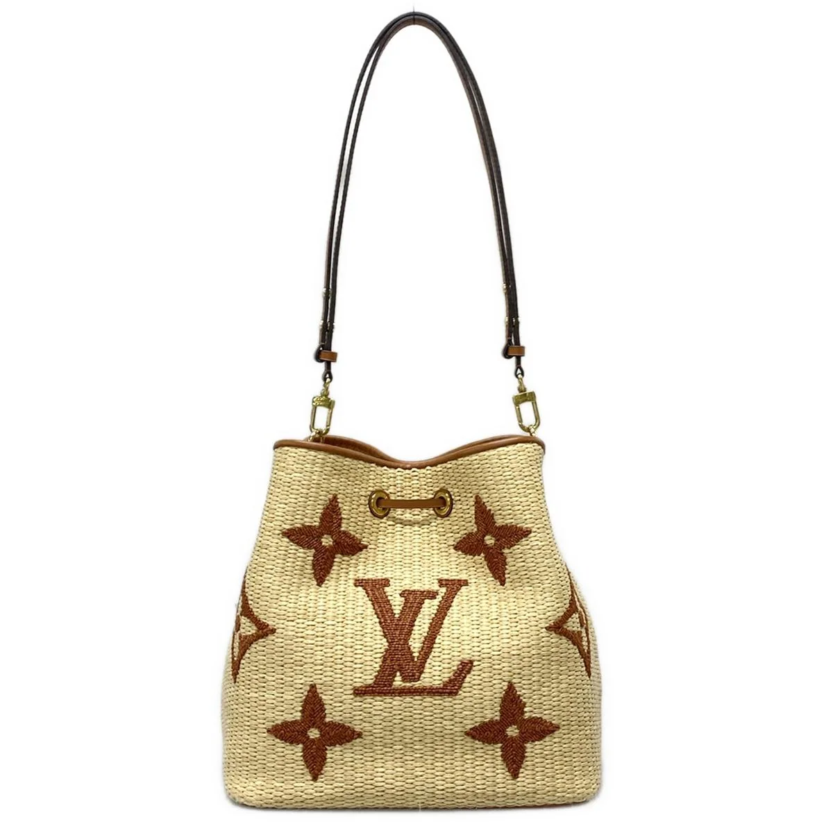 PRE-OWNED LV  NeoNoe By the Pool Shoulder Bag Tan