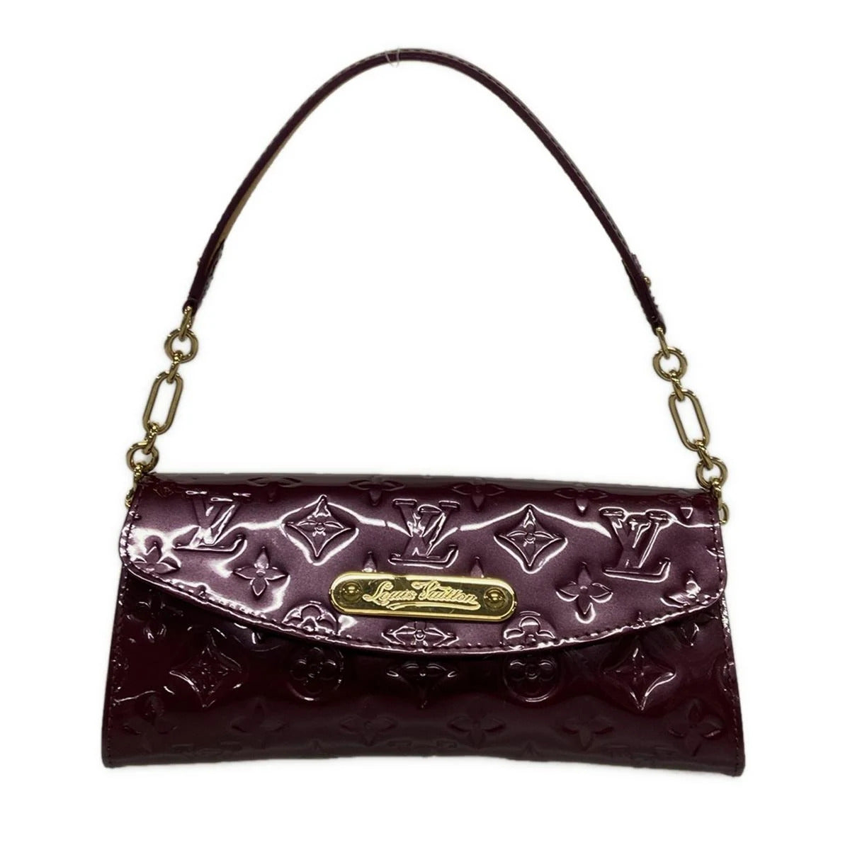 PRE-OWNED LV Sunset Boulevard Violet Monogram Vernis Shoulder Bag