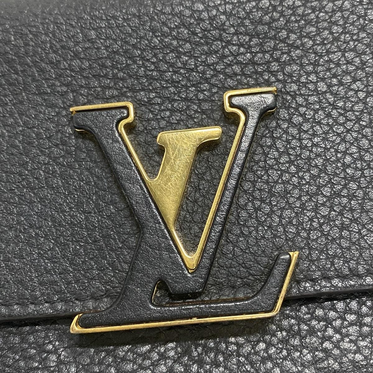 PRE-OWNED LV Portefeuille Capsine Capucines Long Wallet Noir Taurillon Leather