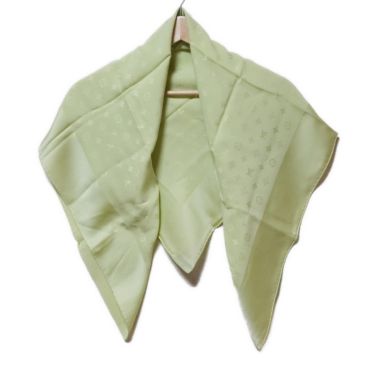 PRE-OWNED LV  Carre Monaco Scarf Pistachio