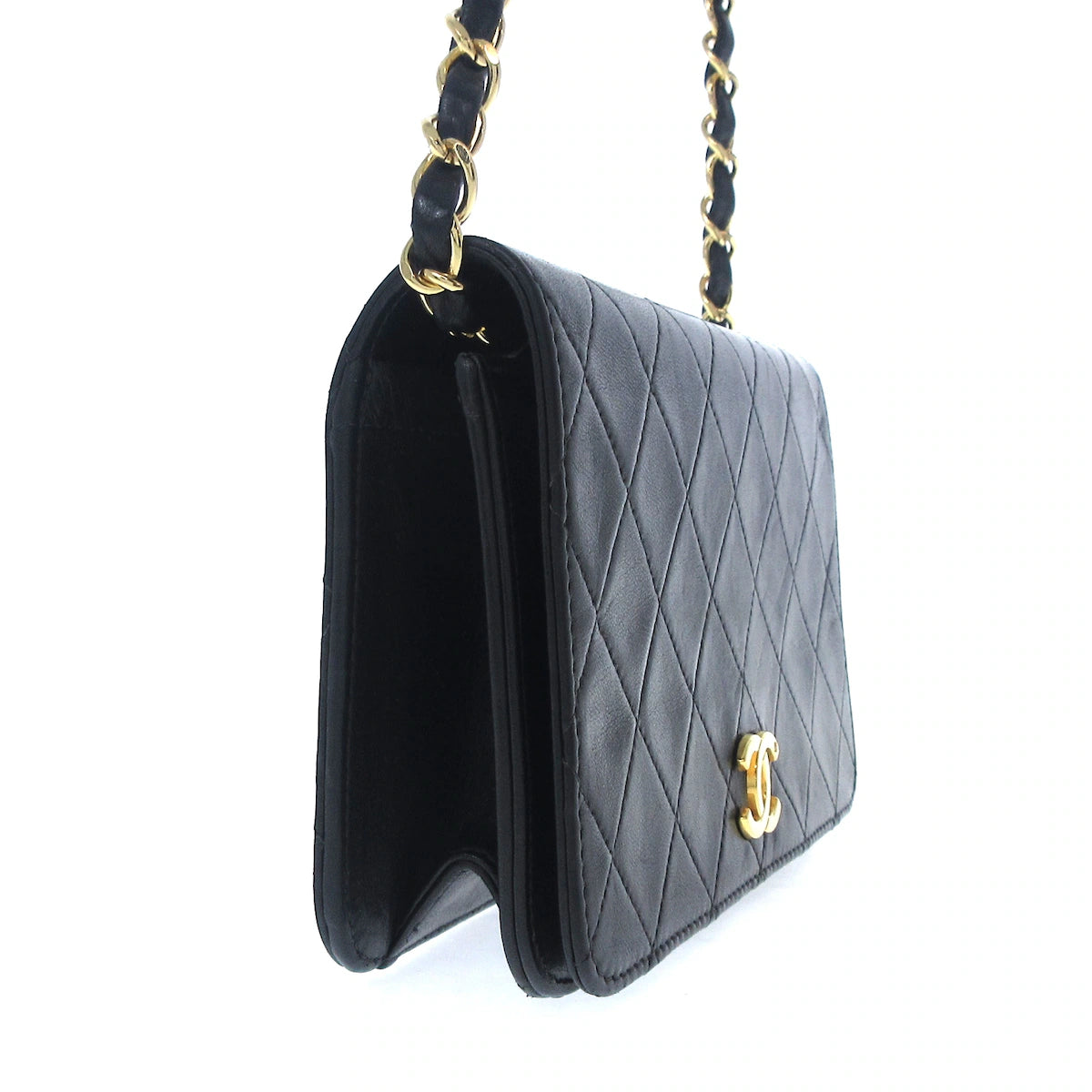 CHANEL - Mini Matelasse Shoulder Bag Black Lambskin