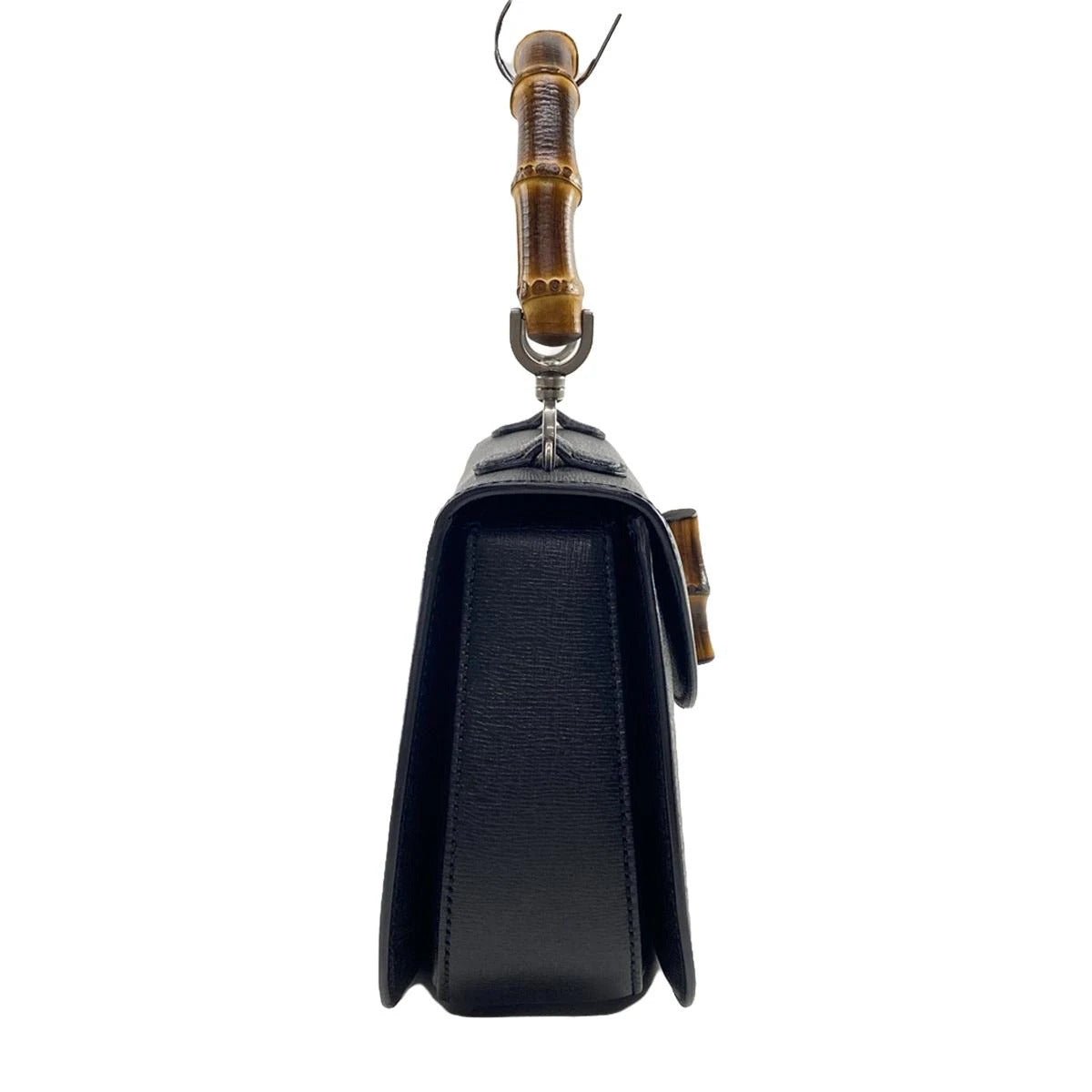 Bolso de hombro de piel negra GG Bamboo de segunda mano