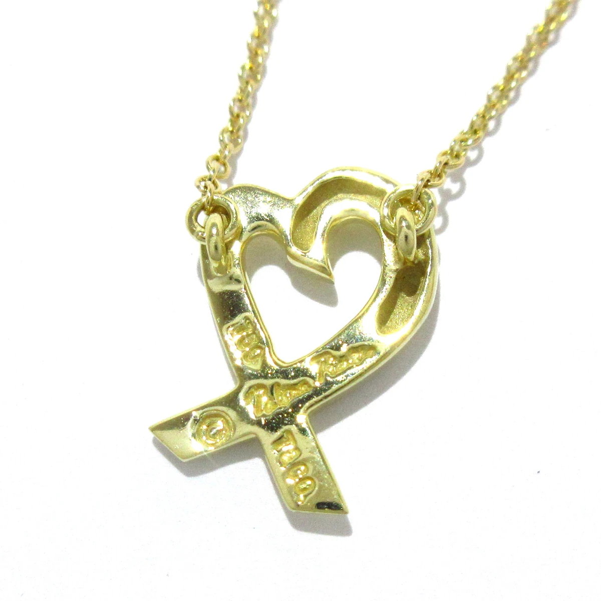 Collar Corazón Amoroso de Oro Amarillo de 18 Quilates USADO