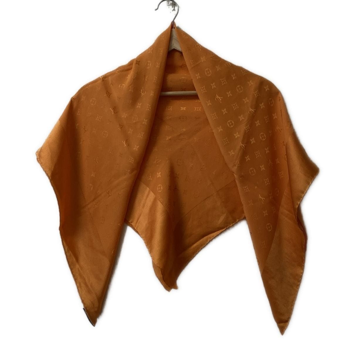 PRE-OWNED LV Orange Carre Monaco Scarf