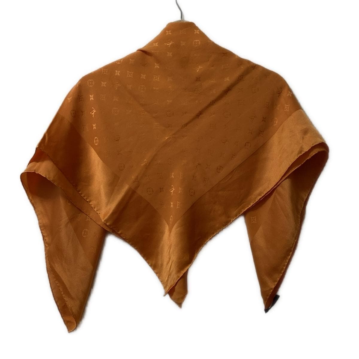 PRE-OWNED LV Orange Carre Monaco Scarf