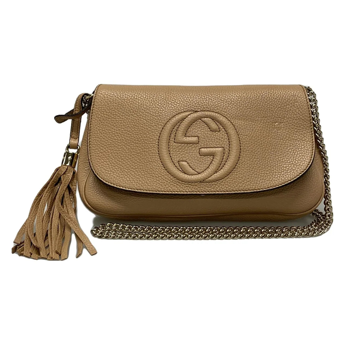 Bolso de hombro Soho de piel marrón claro GG USADO