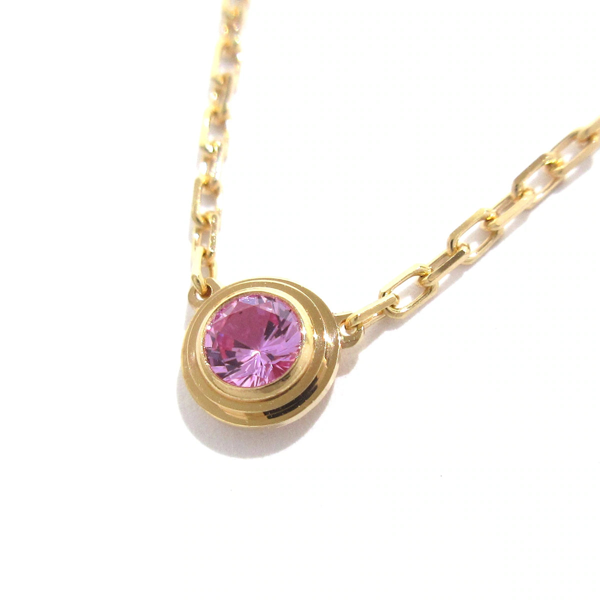 Collar Cartier d'Amour de oro rosa de 18 quilates con zafiro rosa USADO