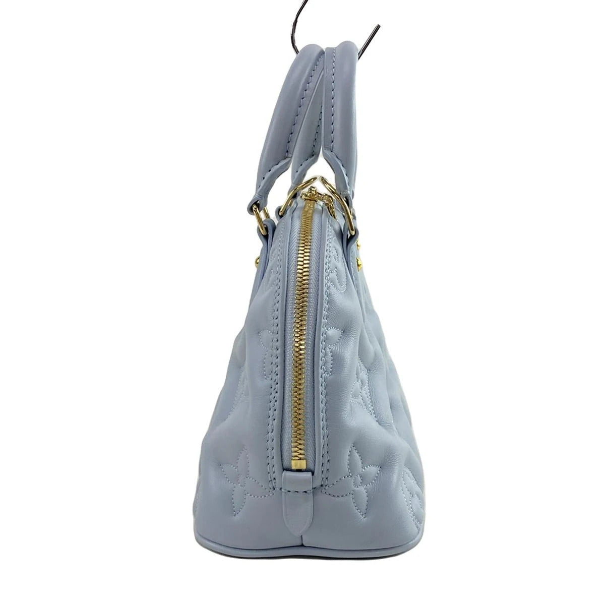 PRE-OWNED LV Alma BB Bubblegram Light Blue Calf Leather Crossbody Bag