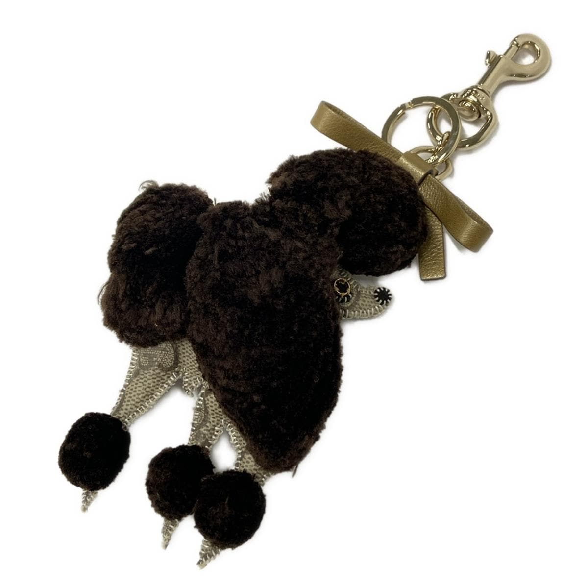 Charm para bolso GG de segunda mano en piel de PVC color beige y marrón