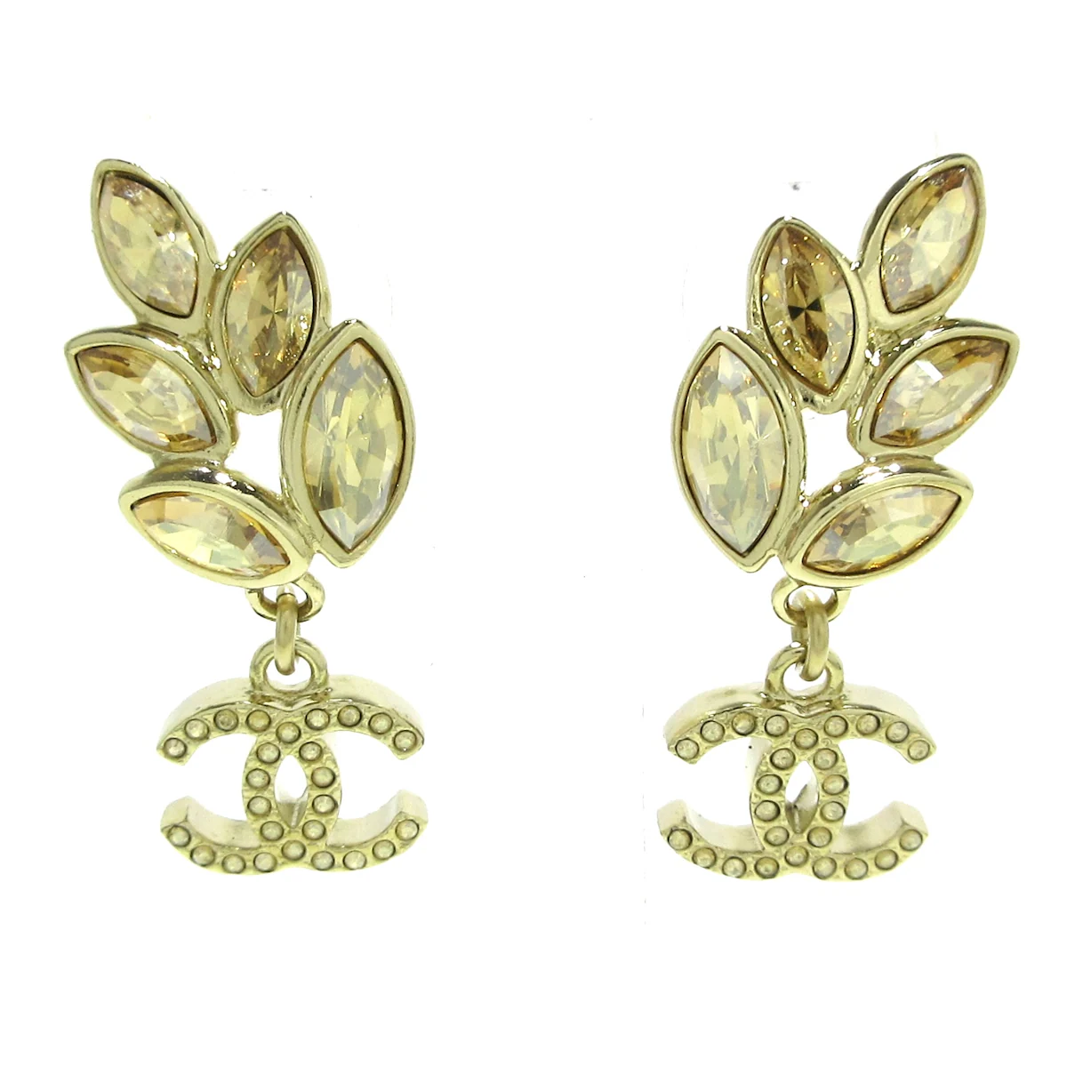 Pendientes de coco con diamantes de imitación dorados CC USADOS