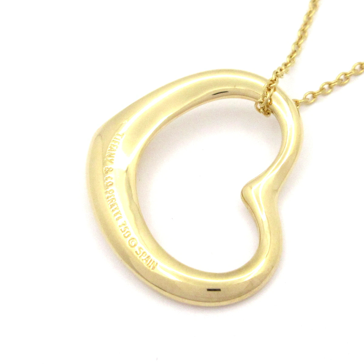 PRE-OWNED Open Heart Necklace 18K Yellow Gold