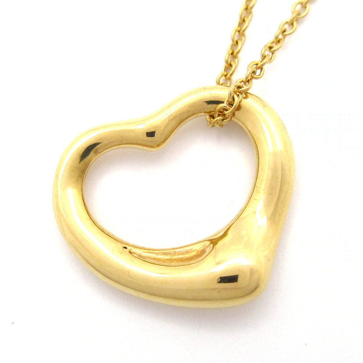 PRE-OWNED Open Heart Necklace 18K Yellow Gold