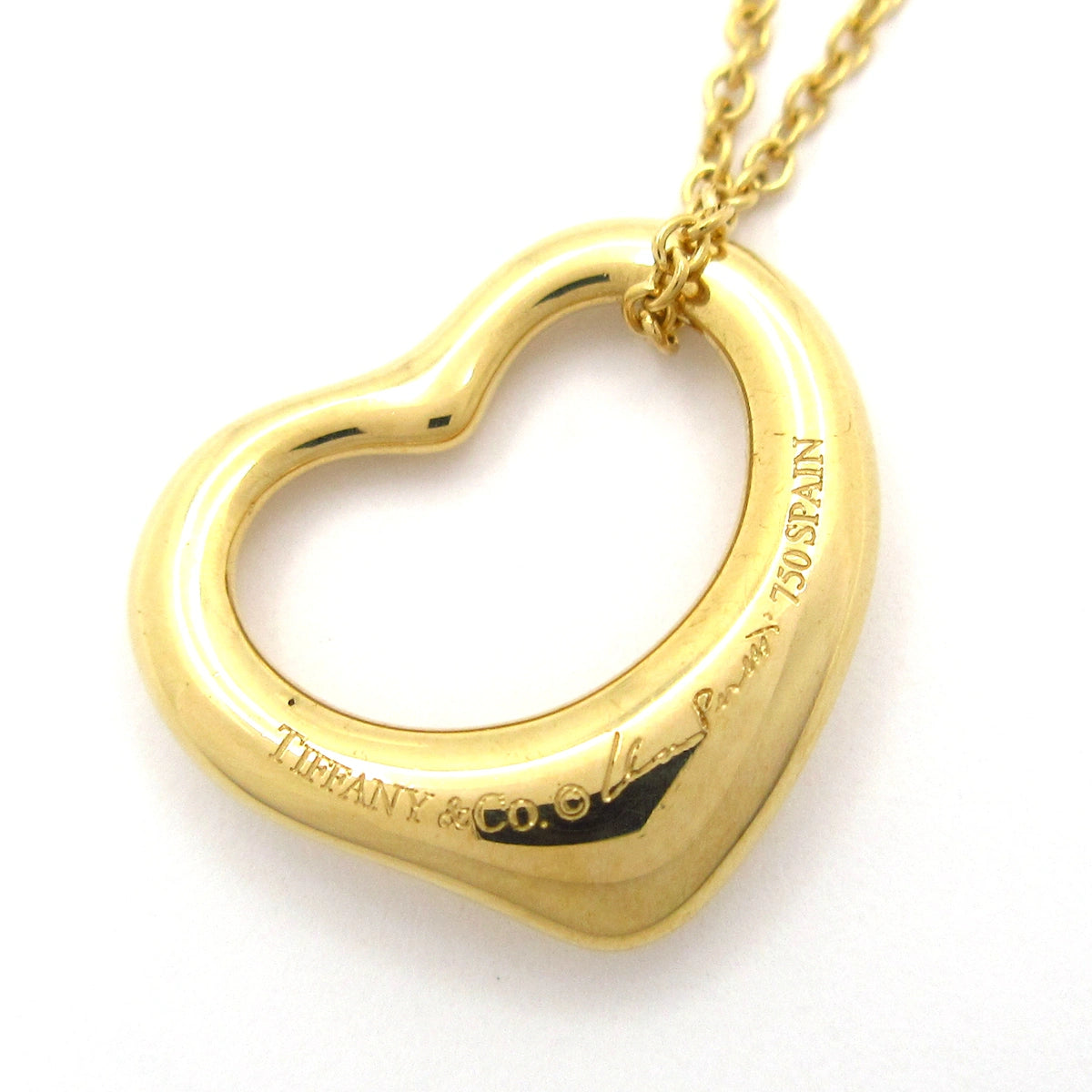 PRE-OWNED Open Heart Necklace 18K Yellow Gold