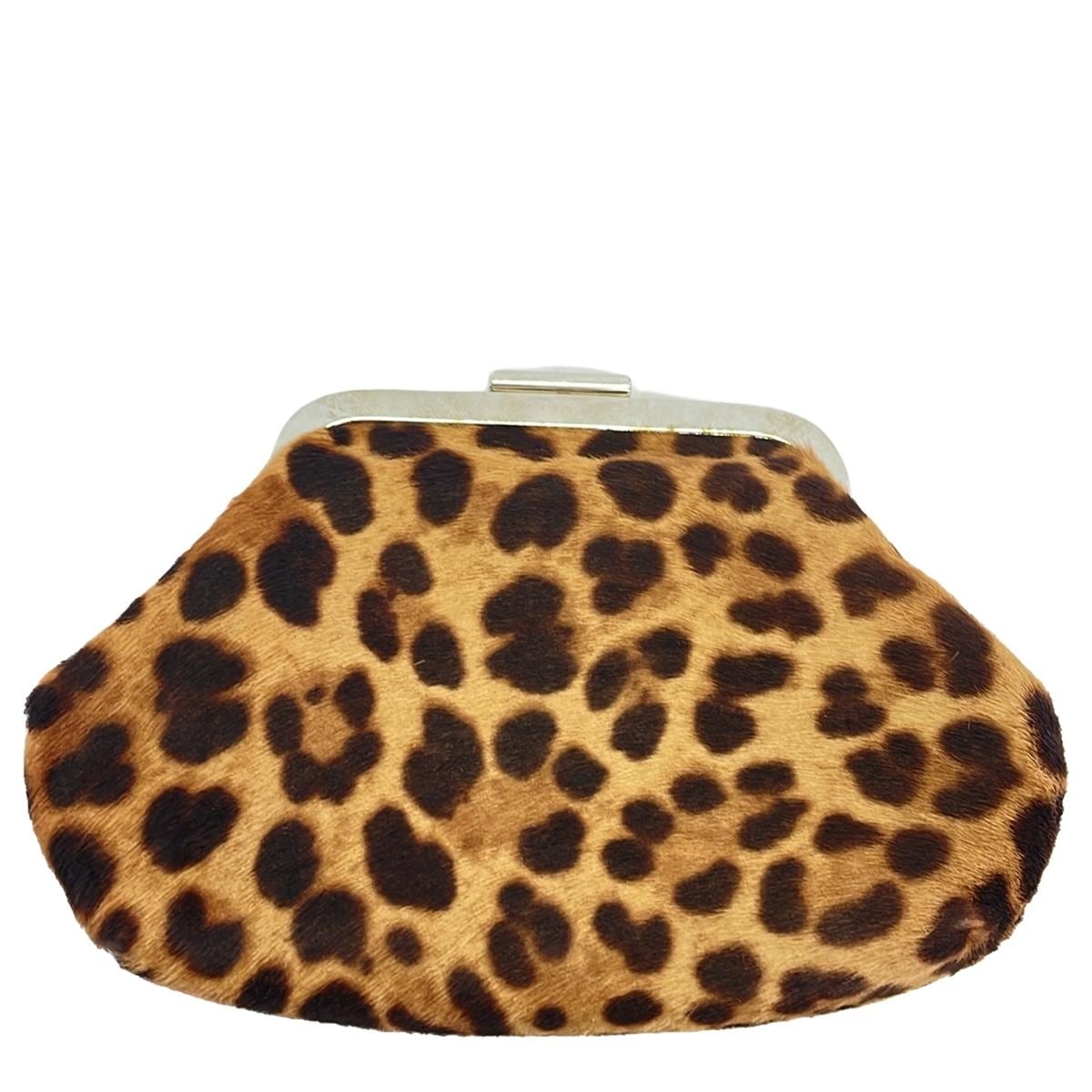 Clutch D&amp;G Leopard Unborn marrón oscuro USADO