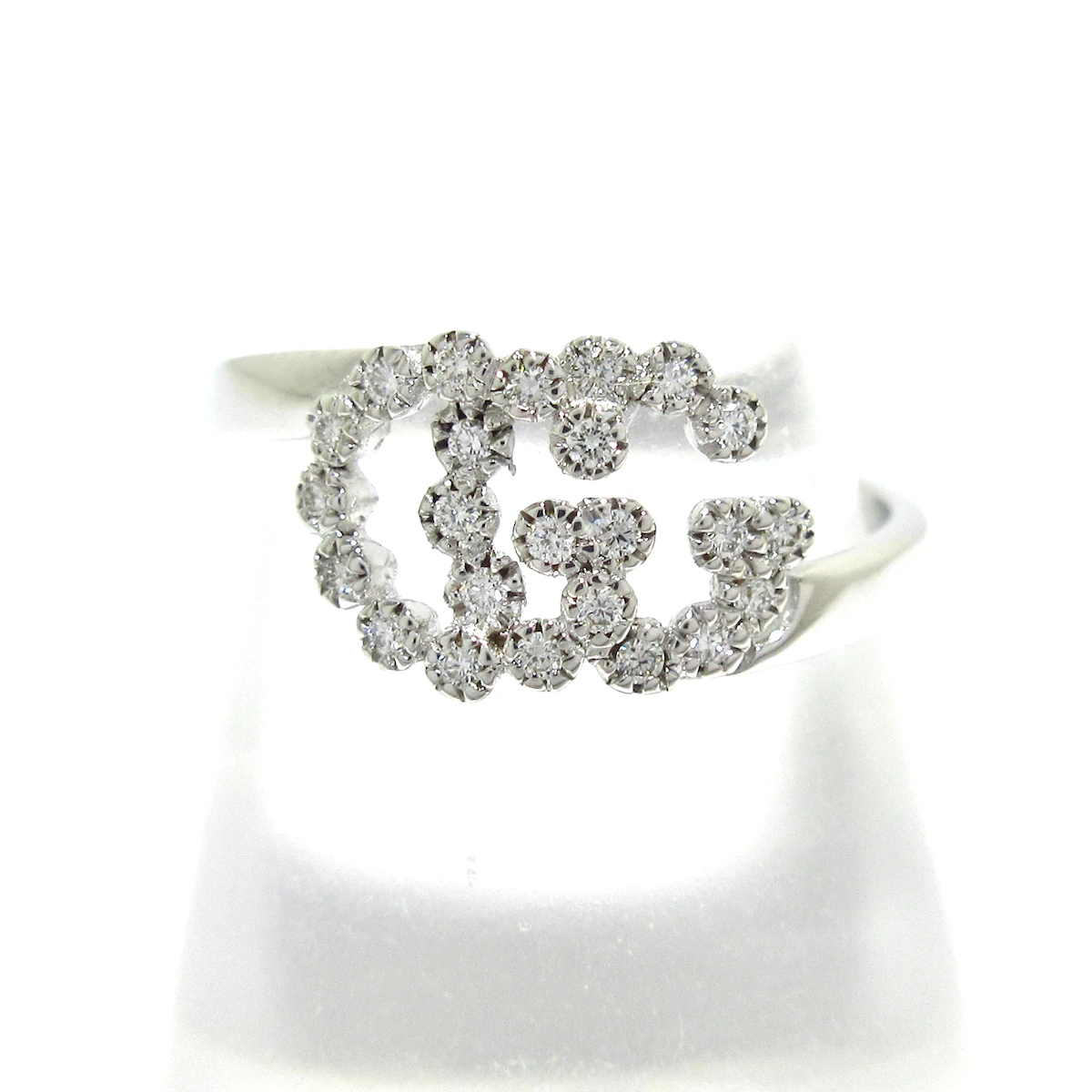 Anillo GG Running de oro blanco de 18 quilates con diamantes de segunda mano