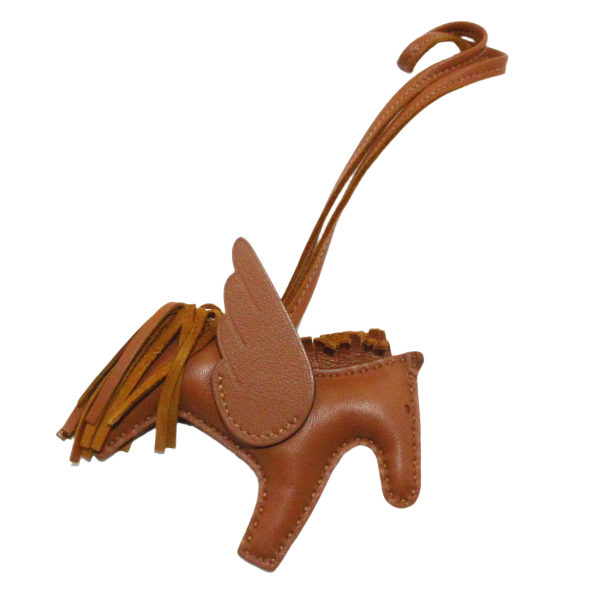 PRE-OWNED Milo Lambskin Swift Rodeo Pegase Horse Bag Charm