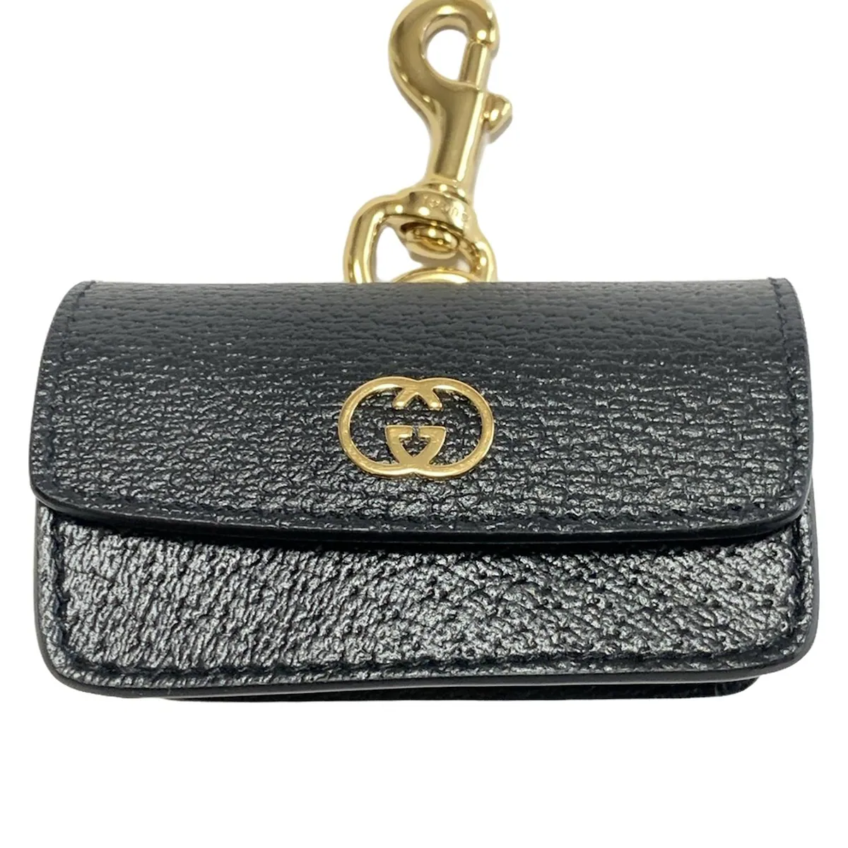 PRE-OWNED GG Black Demetra Etiquette Waste Bag Holder