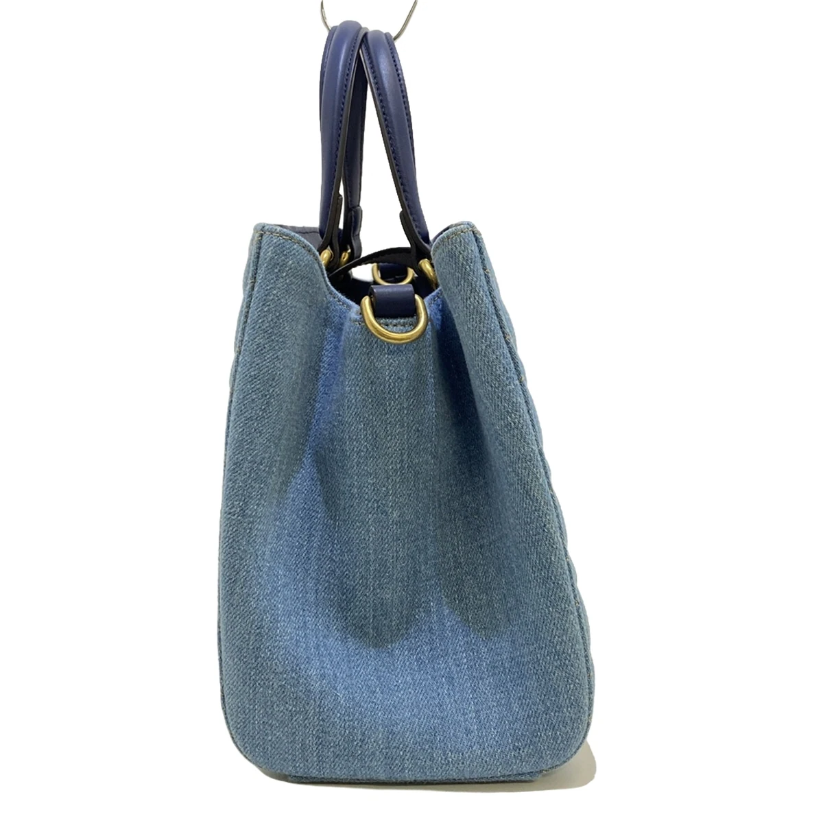 GUCCI - Bolso de mano GG Marmont de piel vaquera azul marino